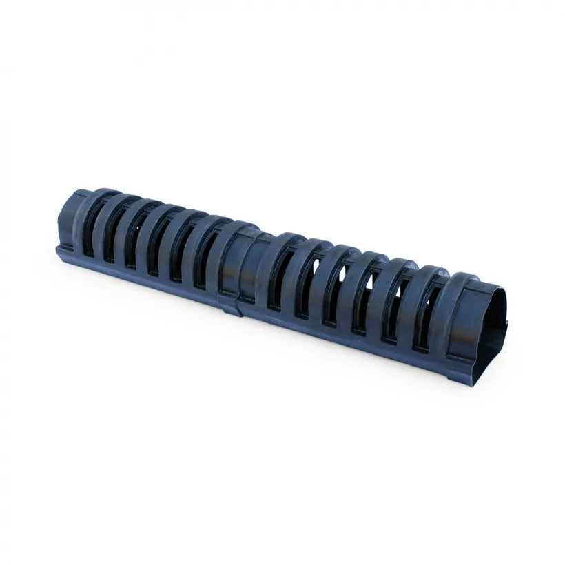 A black Aquascape Large Centipede Module designed for water feature filtration.