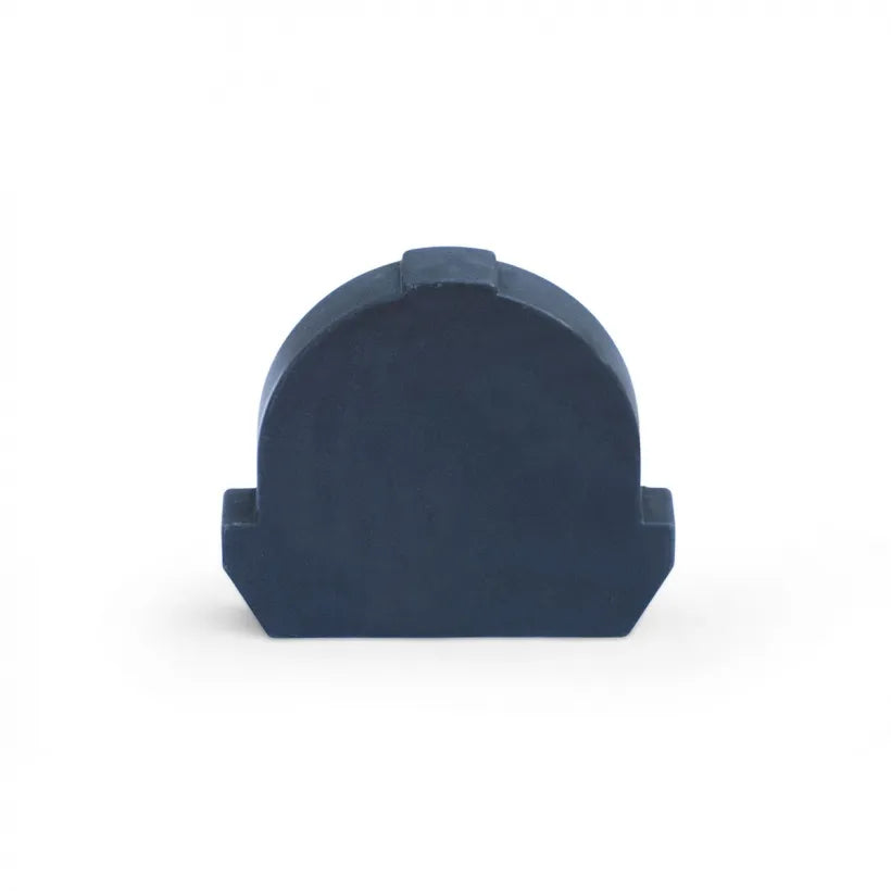 A blue end cap designed for use with water feature modules.