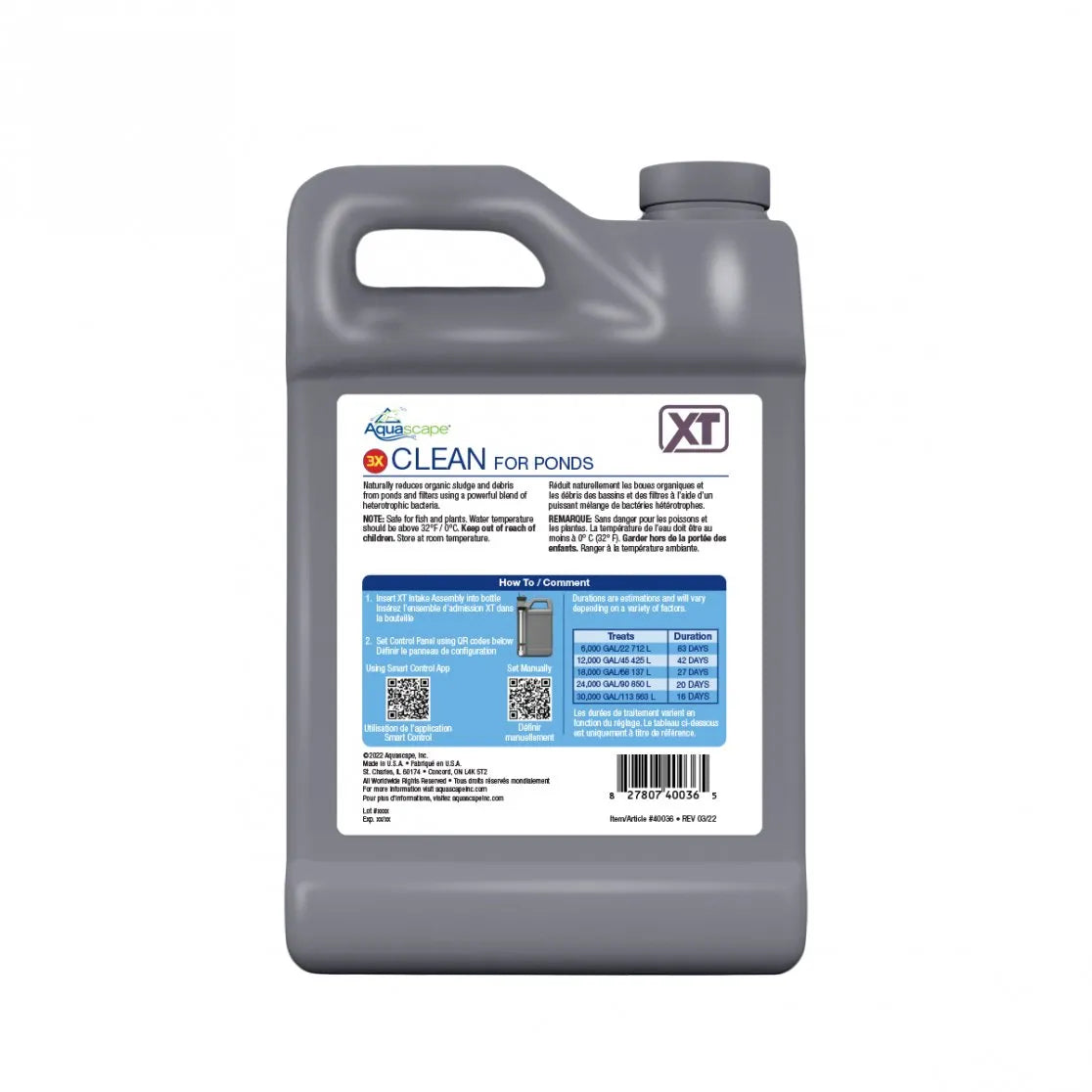 3X CLEAN FOR PONDS XT - 64 OZ / 1.89 L