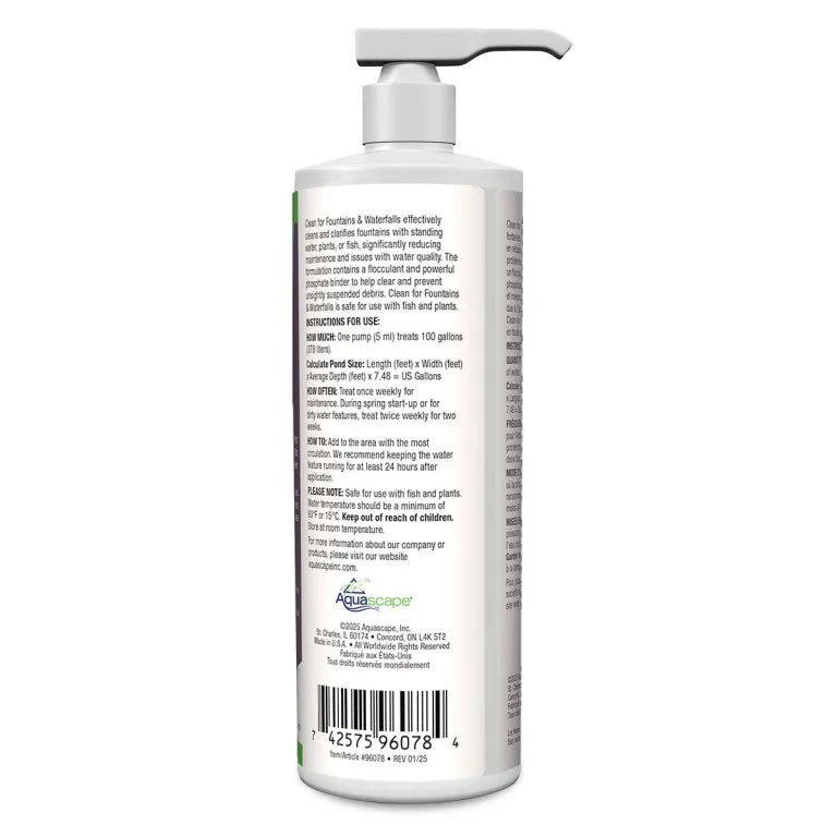 CLEAN FOR FOUNTAINS AND WATERFALLS 16 OZ / 473 ML