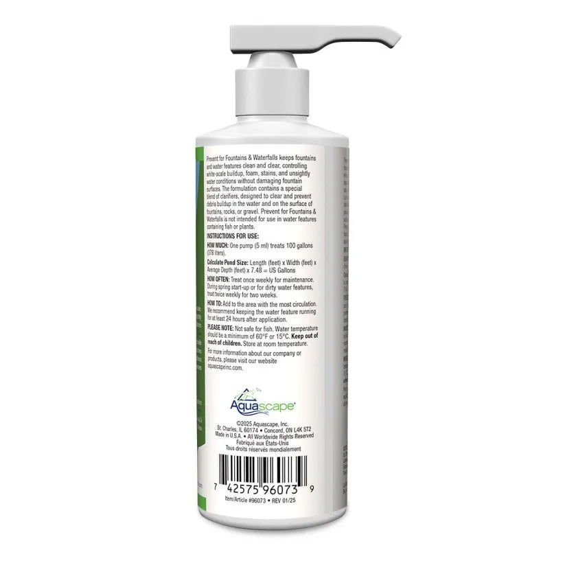 PREVENT FOR FOUNTAINS AND WATERFALLS - 8 OZ / 236 ML