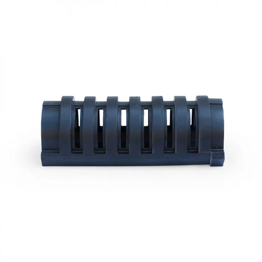 A black Aquascape Half Centipede Module designed for pond filtration.