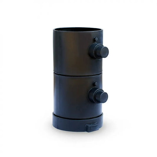 A black snorkel vault extension designed for use with deeper basins or larger pumps in aquatic systems.