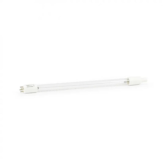 A 28-watt high-output UV bulb for pond filters, displaying a clear glass tube with metal ends.