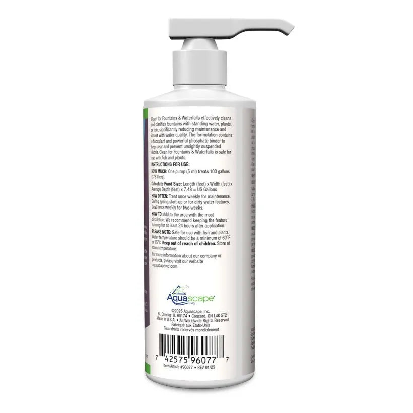 CLEAN FOR FOUNTAINS AND WATERFALLS - 8 OZ / 236 ML