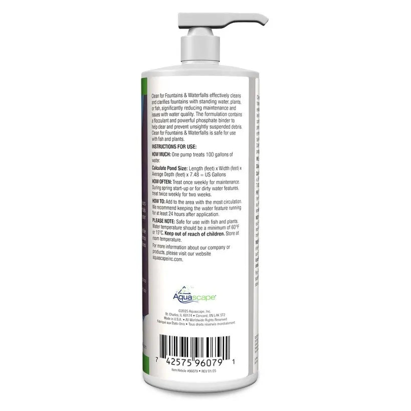 CLEAN FOR FOUNTAINS AND WATERFALLS - 32 OZ / 946 ML