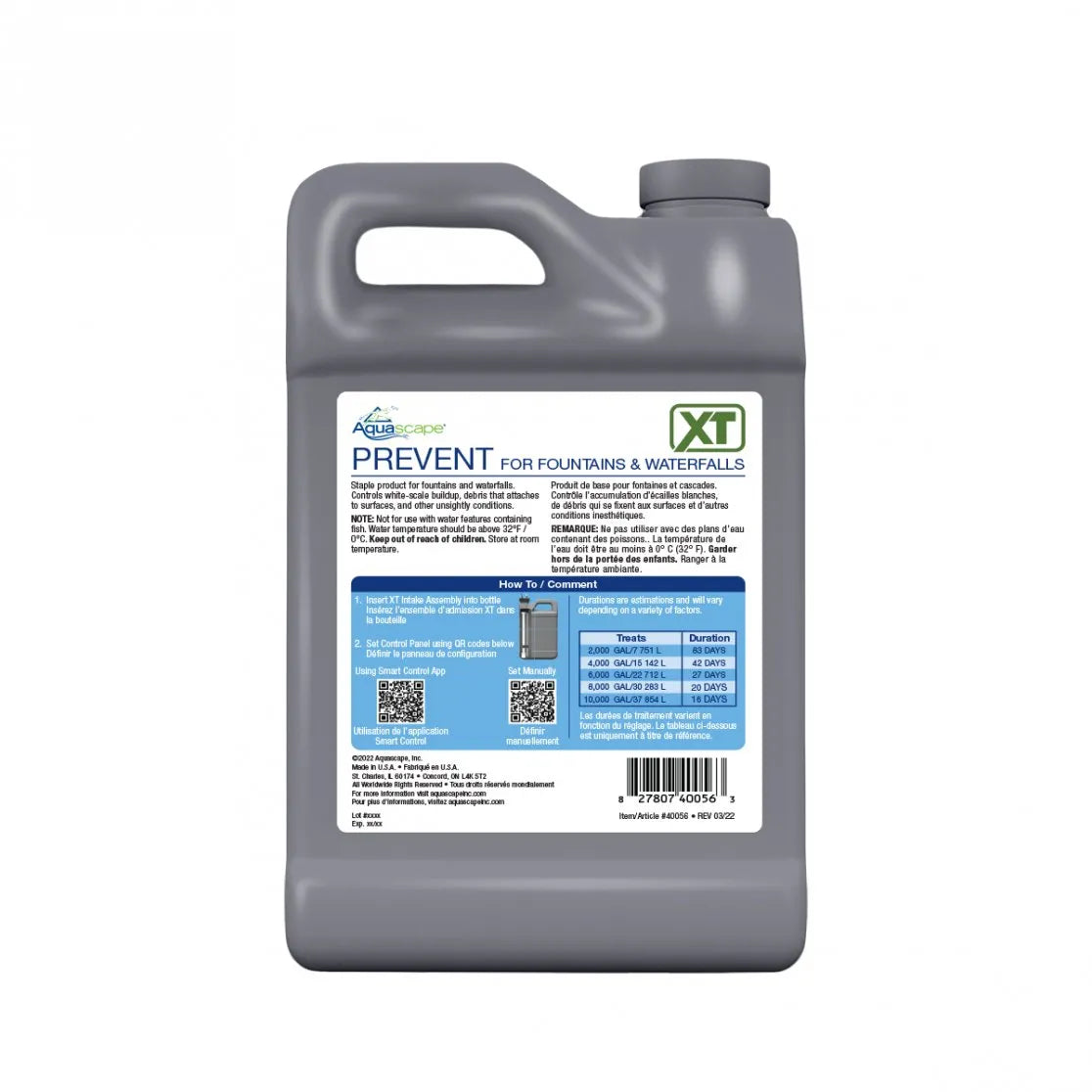 PREVENT FOR FOUNTAINS AND WATERFALLS XT - 64 OZ / 1.89 L