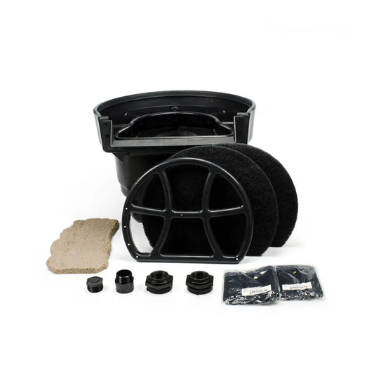 Aquascape Signature Series 2500 BioFalls Filter components including the filter unit, mounting hardware, and media.